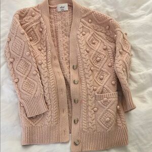 Wilfred Pink Diamond Knit Cardigan